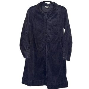 Poetry Black Corduroy Shirt Dress Hemp Organic Cotton UK 8 US 4 Small
